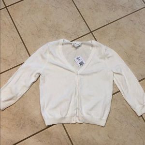 🍁3/4 length white cardigan new with tags